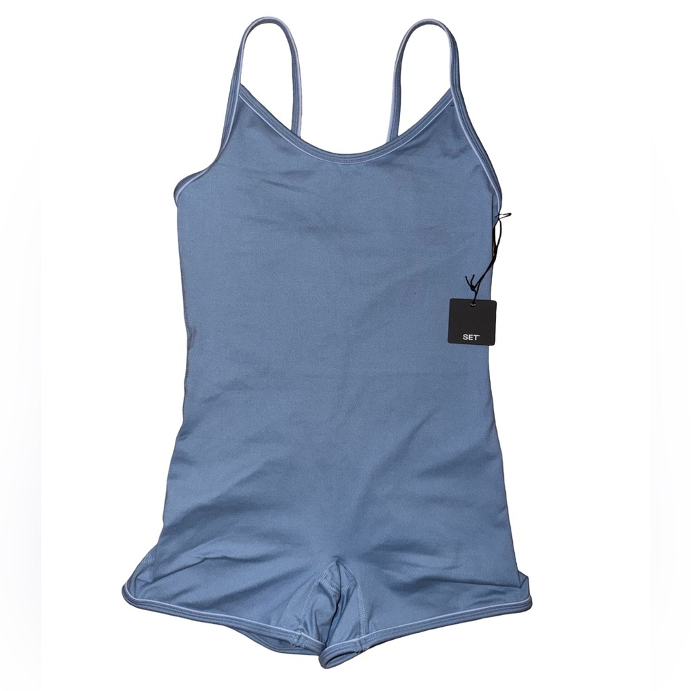 NWT SET Active Blue One-Piece Unitard Romper Bodysuit NWT - Picture 2 of 5